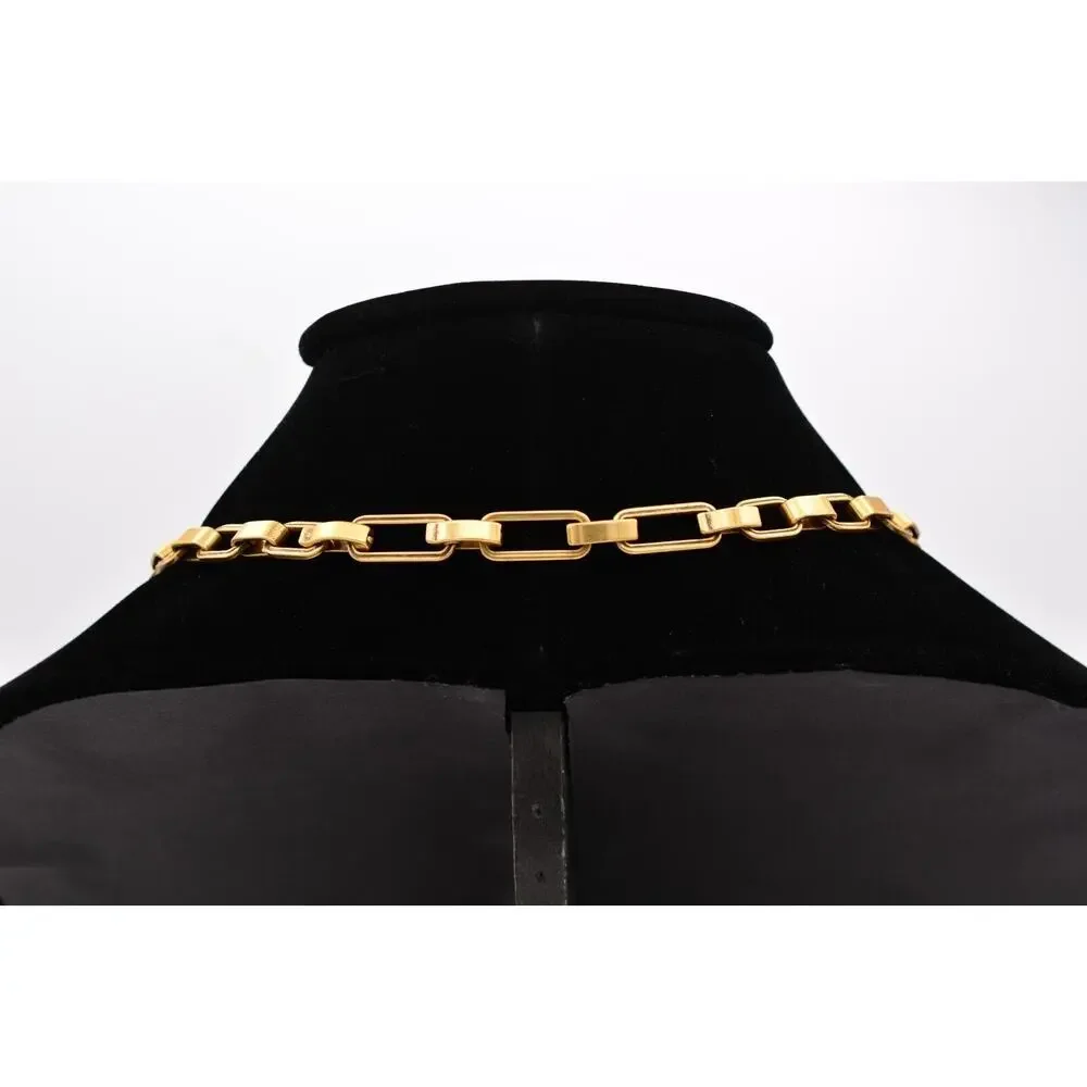 Stella & Dot Vintage Collar Necklace Brushed Gold Antiqued Chunky Charm Chain 9J